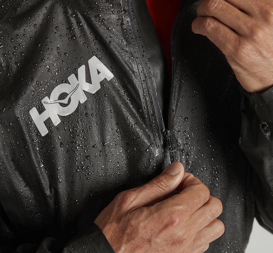 Hoka One One Mens Jackets - GORE-TEX Shakedry™ Run - Black - GJVC32589